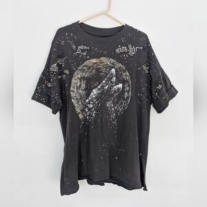 Free People Graphic Sweatshirt Tunic/Dress